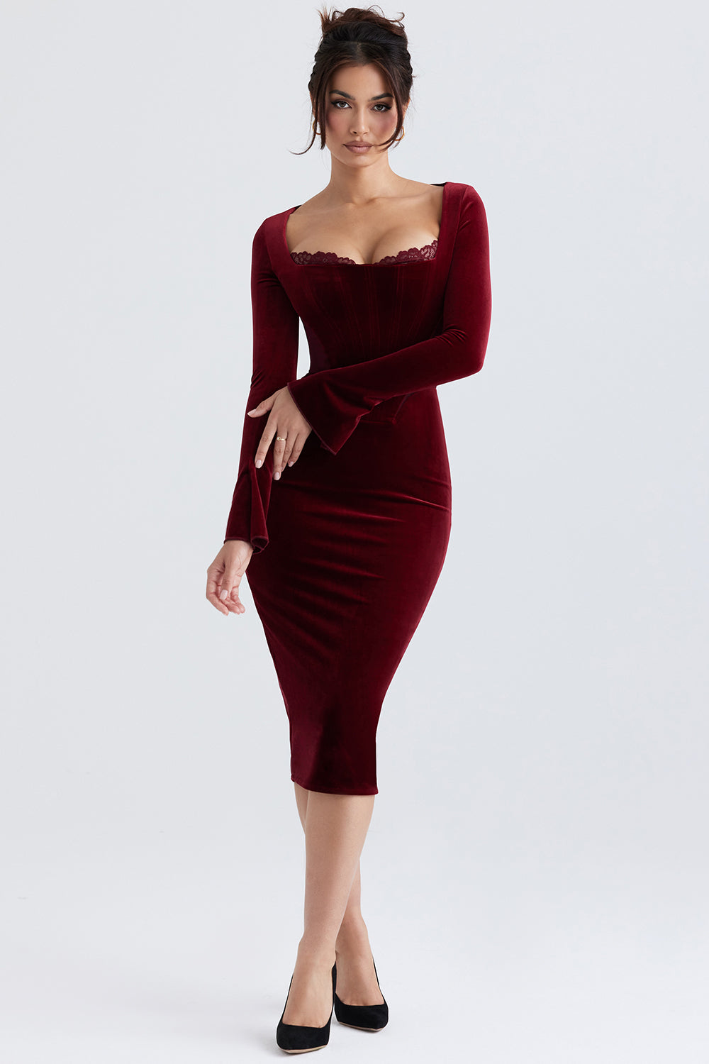 midi velvet dress